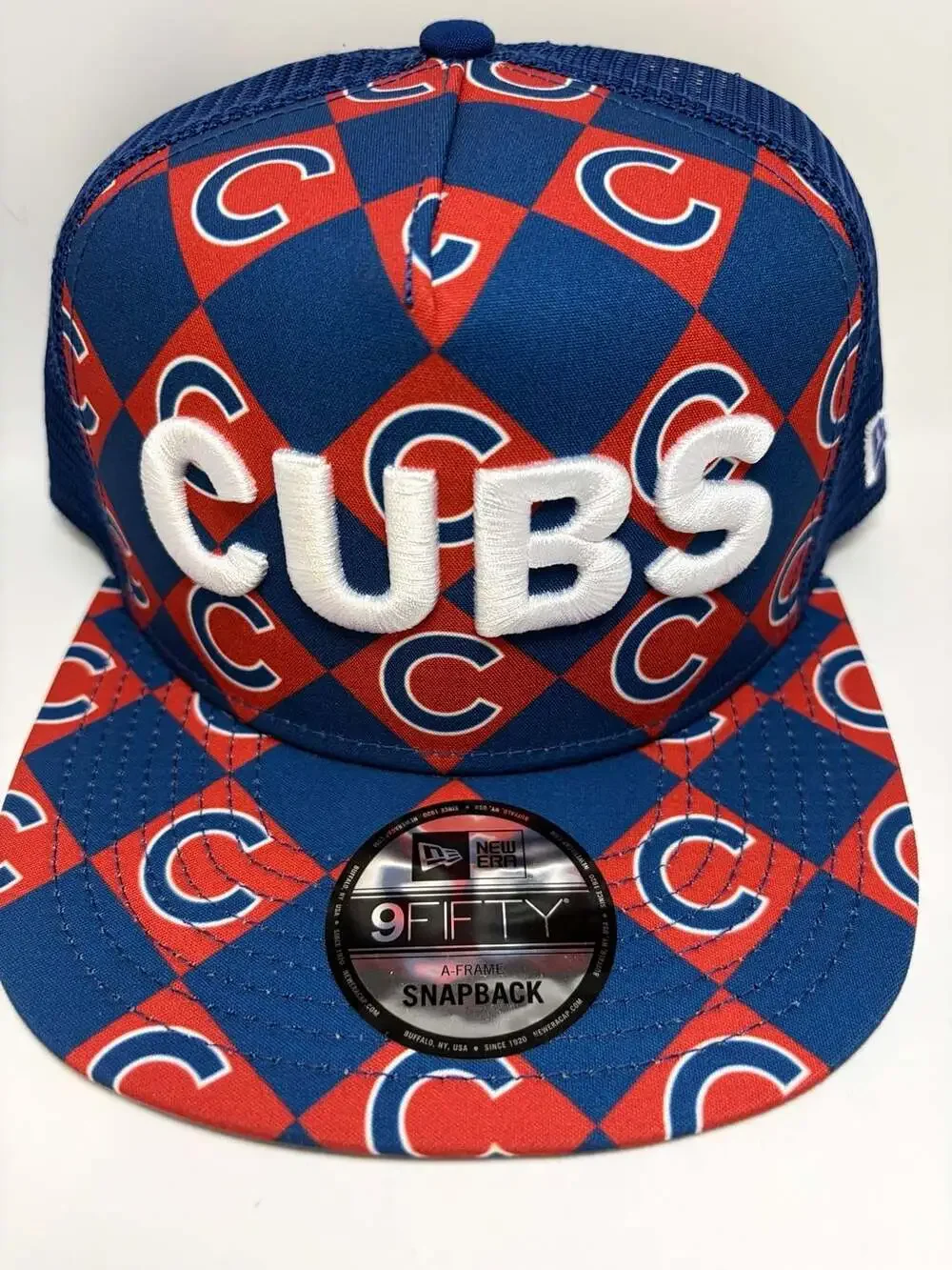New Era Men's New Era Royal Chicago Cubs Seeing Diamonds A-Frame Trucker 9FIFTY